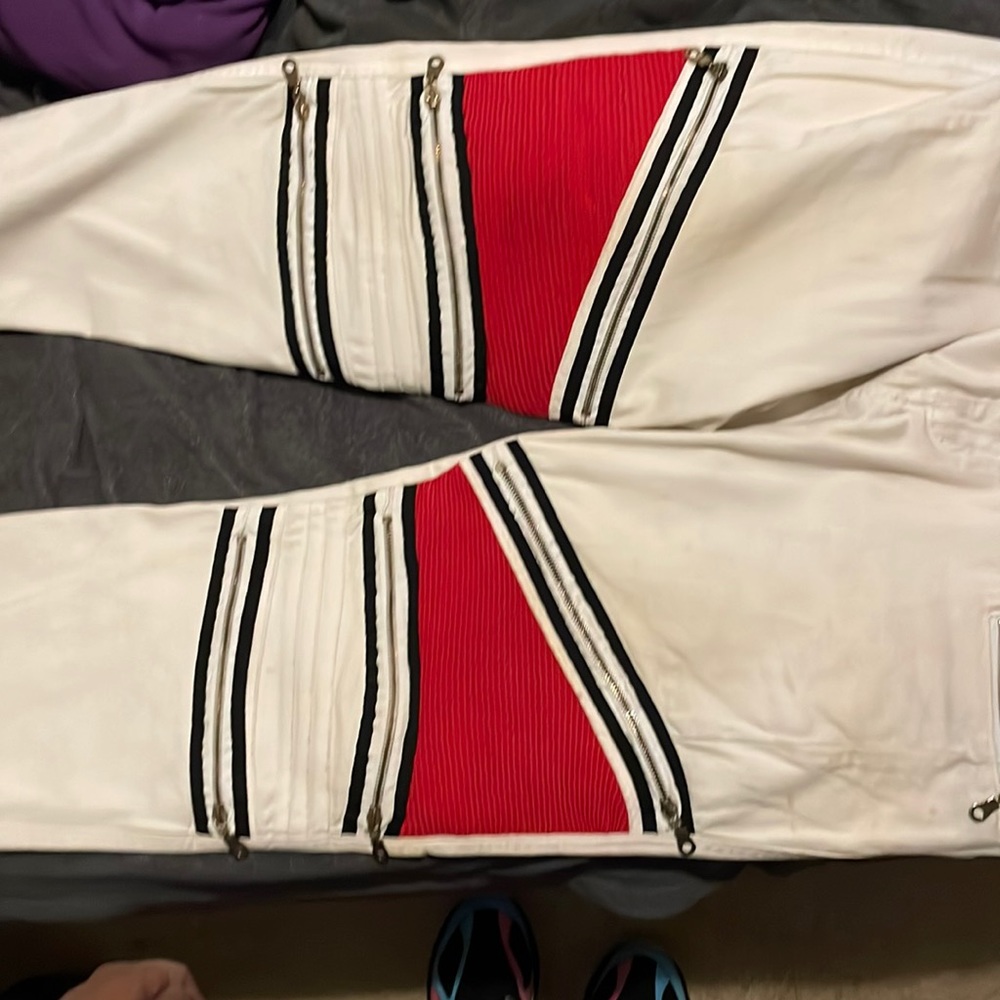 Used Robin’s jeans size 42 white red and black